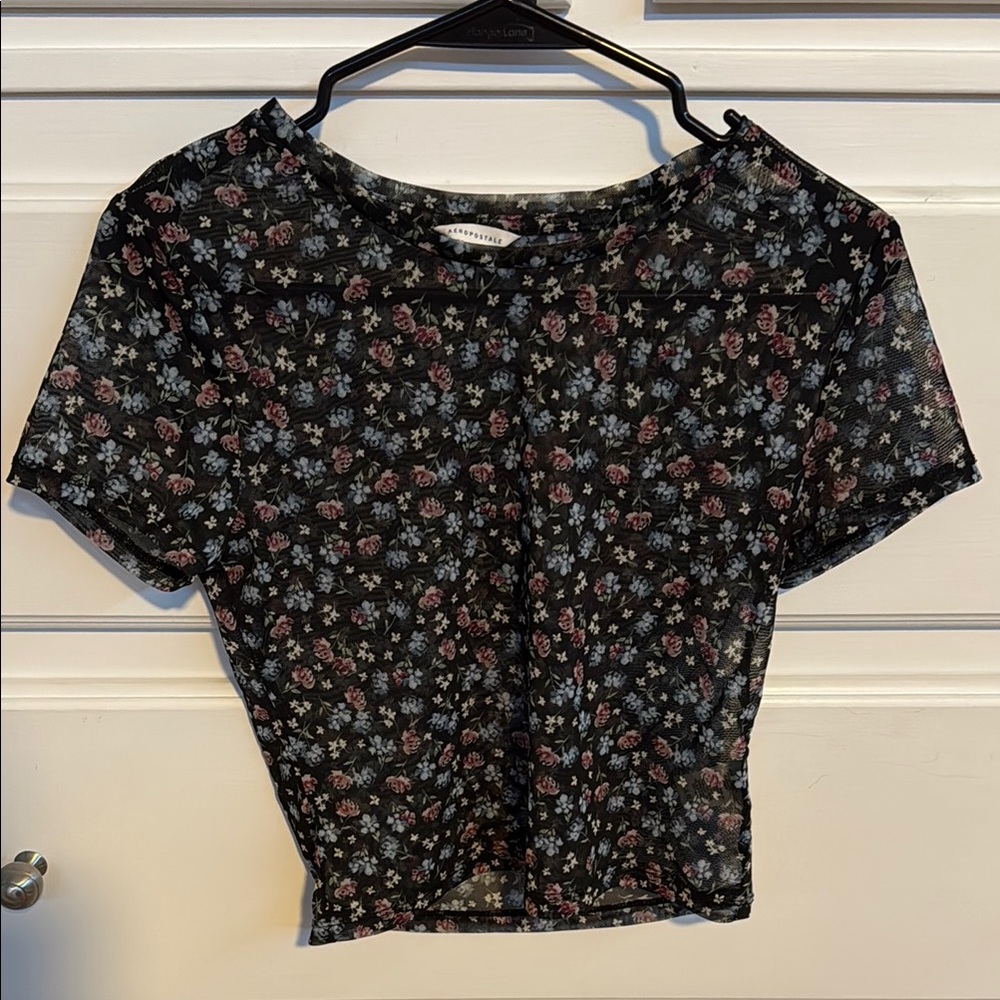 Floral Black Sheer Top